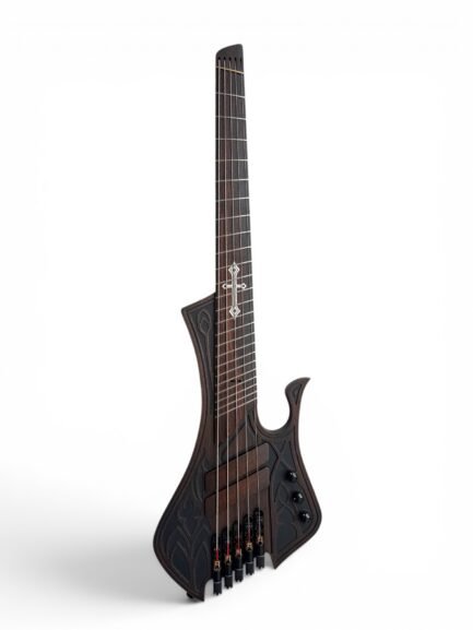 MihaDo Cosmic Bass Gothic 34/32-inch headless 5-string multiscale bass front view