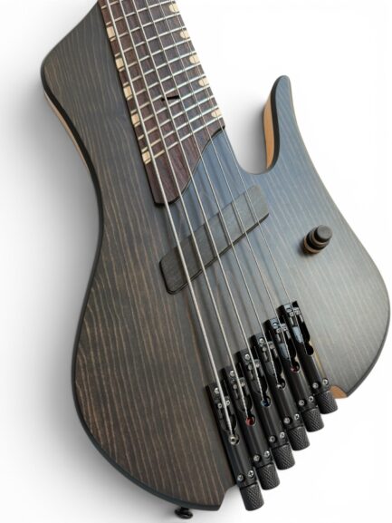 MihaDo Matsuoka Bass 33/31-inch 6-string multiscale bass with wood top angled front view