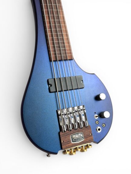 MihaDo FingyBass 22-inch 5-string fretless travel bass angled front view