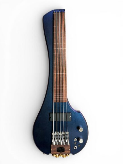MihaDo FingyBass 22-inch headless 5-string fretless travel bass front view
