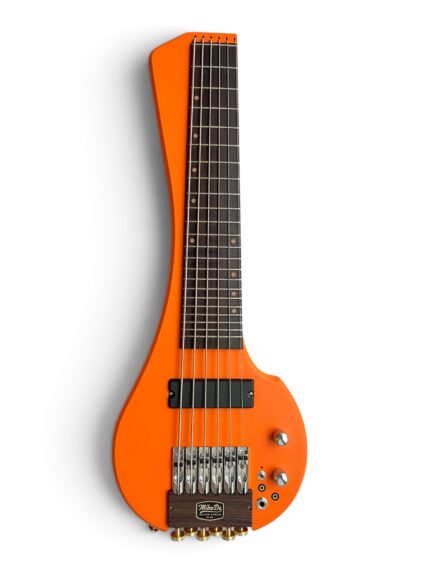 MihaDo FingyBass 22-inch headless 6-string travel bass in orange finish